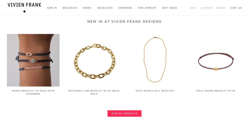 Vivien Frank Shopify Jewelry Store
