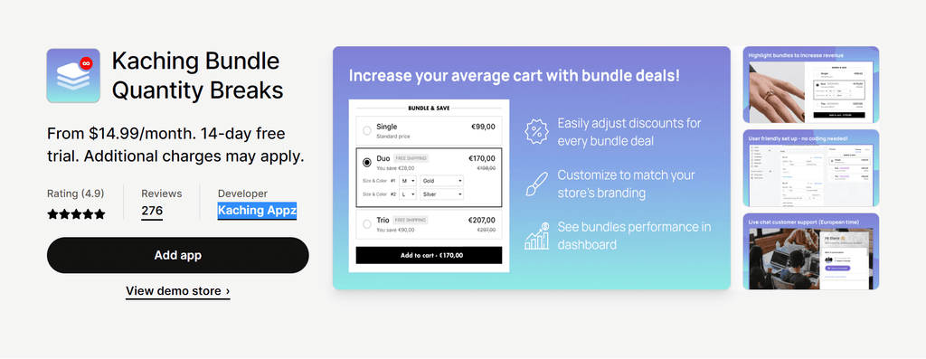 Kaching Bundle Quantity Breaks