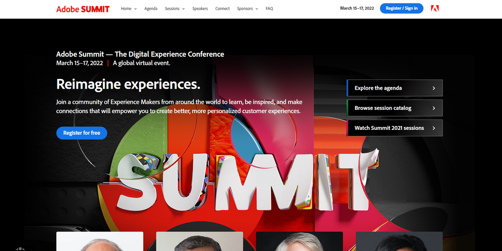 Adobe Summit's event page