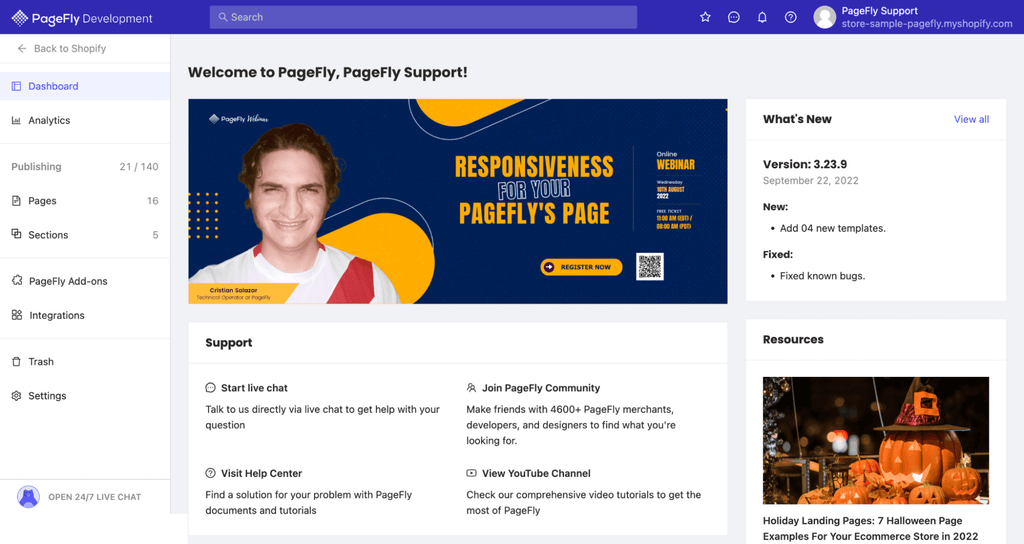 build landing page with PageFly