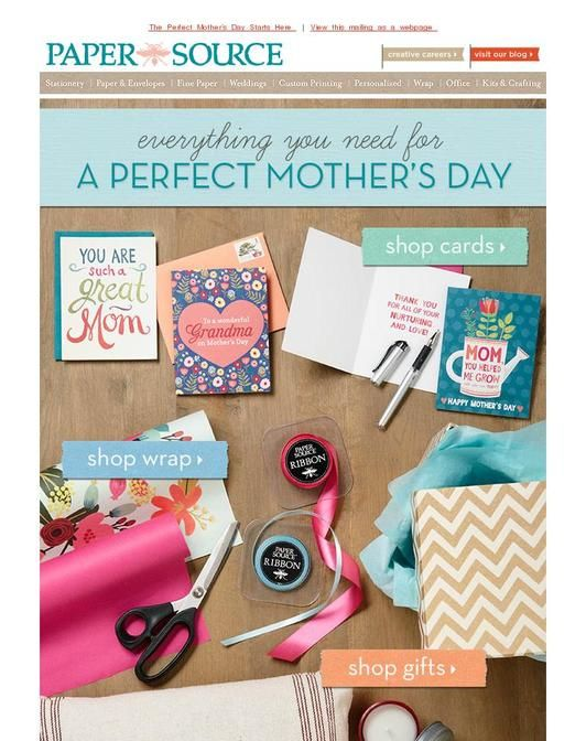 mother's day email campaigns of Paper Source