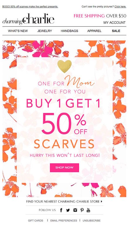 Mother's day email marketing