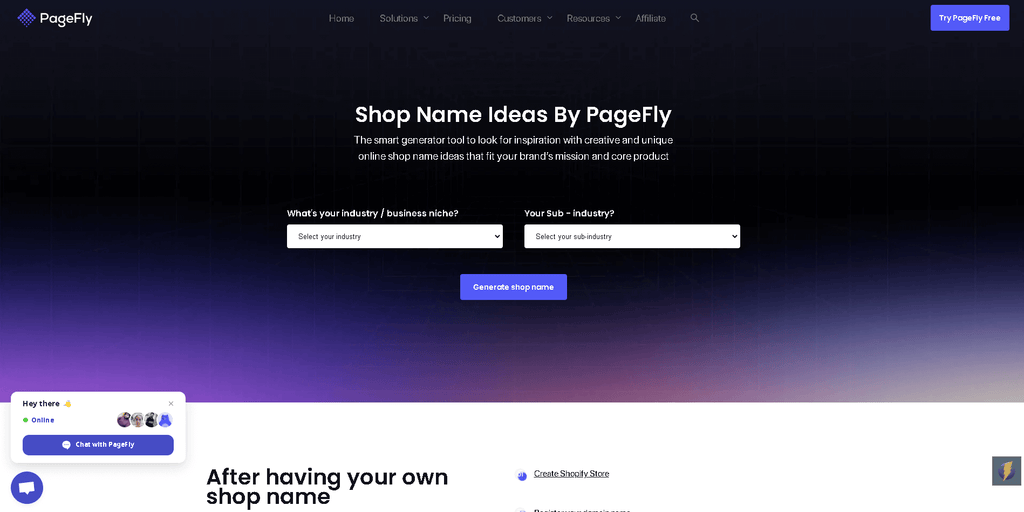 shop name ideas by pagefly