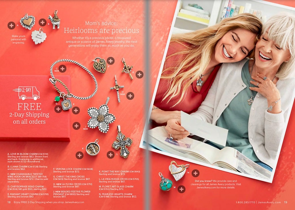 James Avery's catalog for mother's day