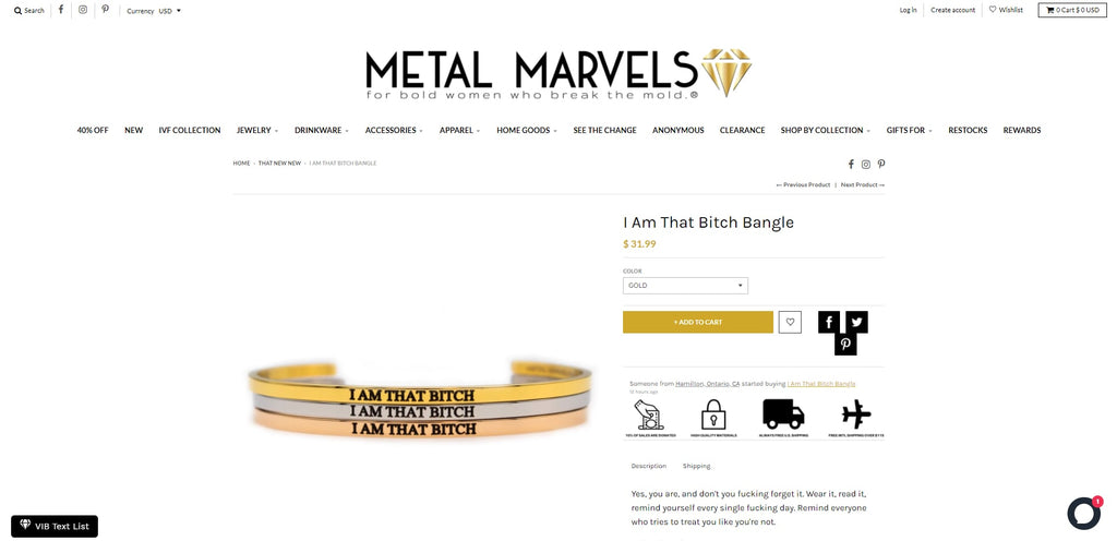 Metal Marvels Shopify Jewelry Store