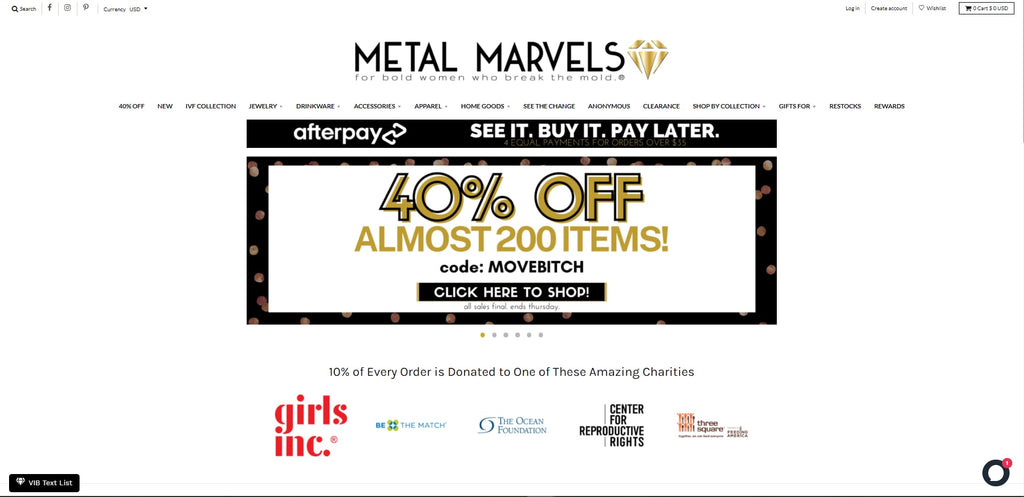 Metal Marvels Shopify Jewelry Store has a bold design