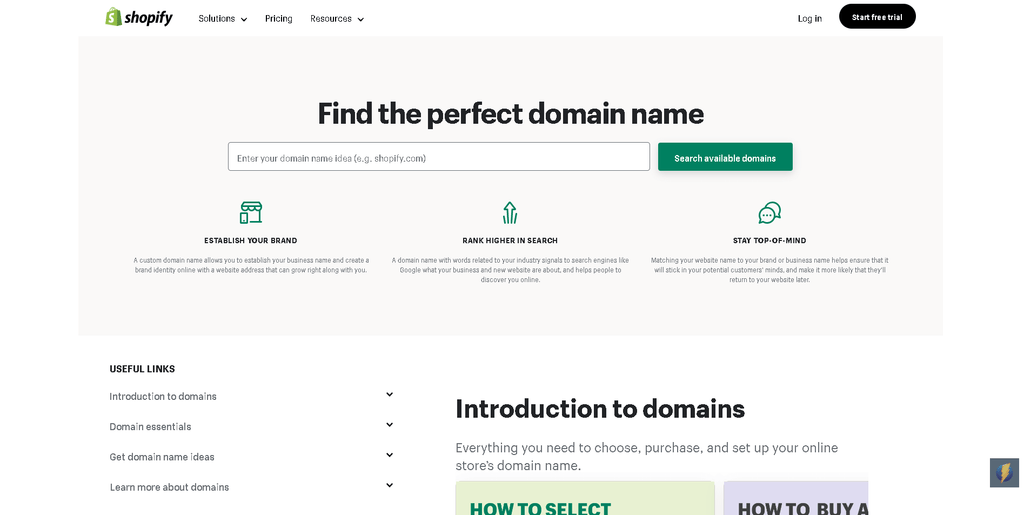 find domain shopify