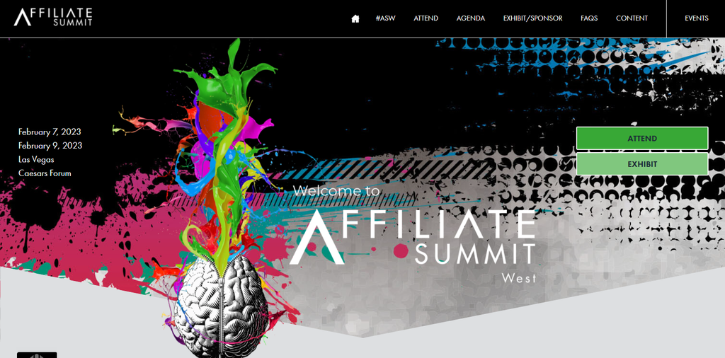 Affiliate Summit's landing page