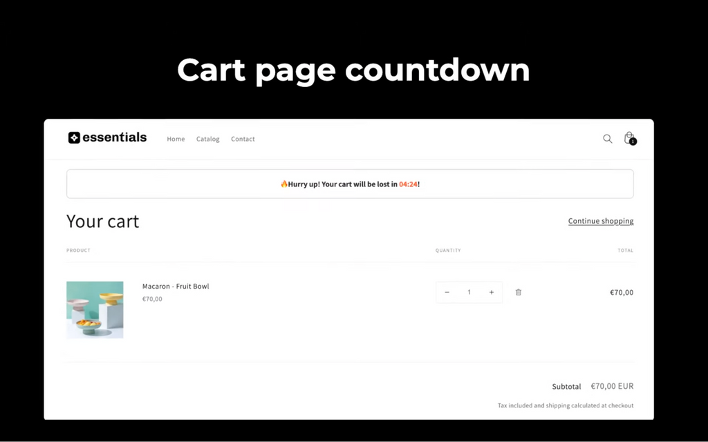 A Cart Page countdown timer