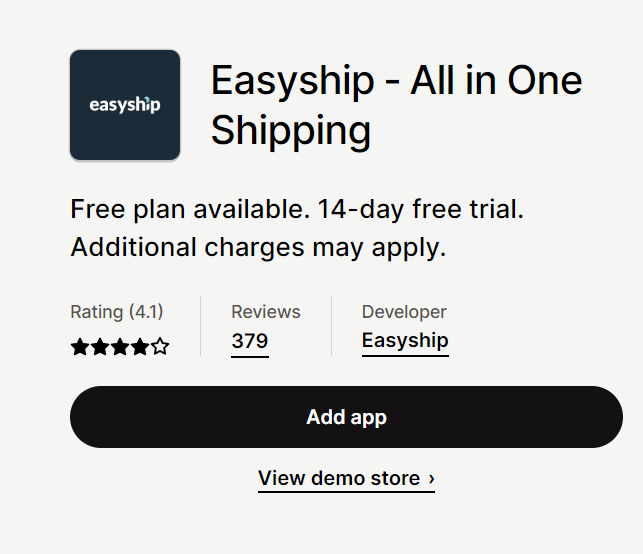 Easyship ‑ Shipping App with Free Plan, Shopify App