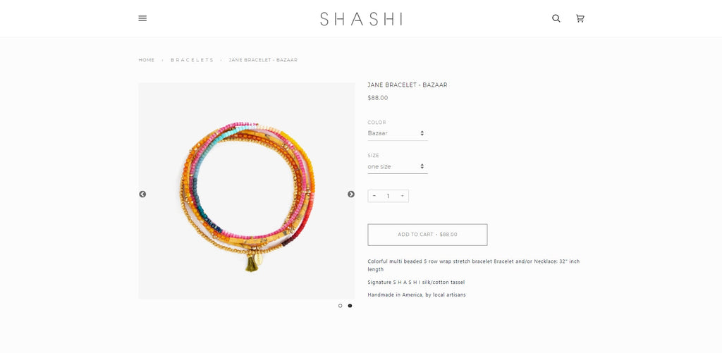 SHASHI Shopify Jewelry Store