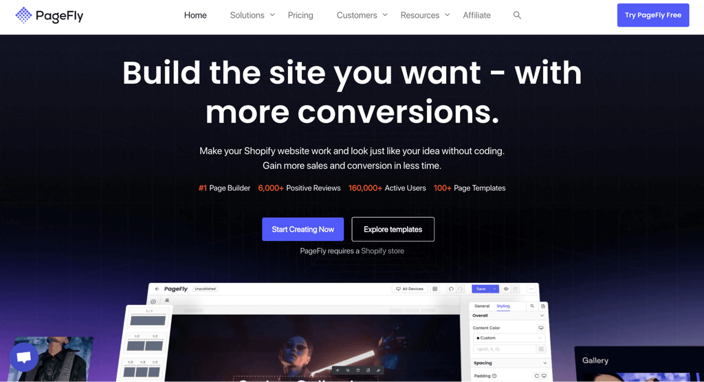 pagefly landing page