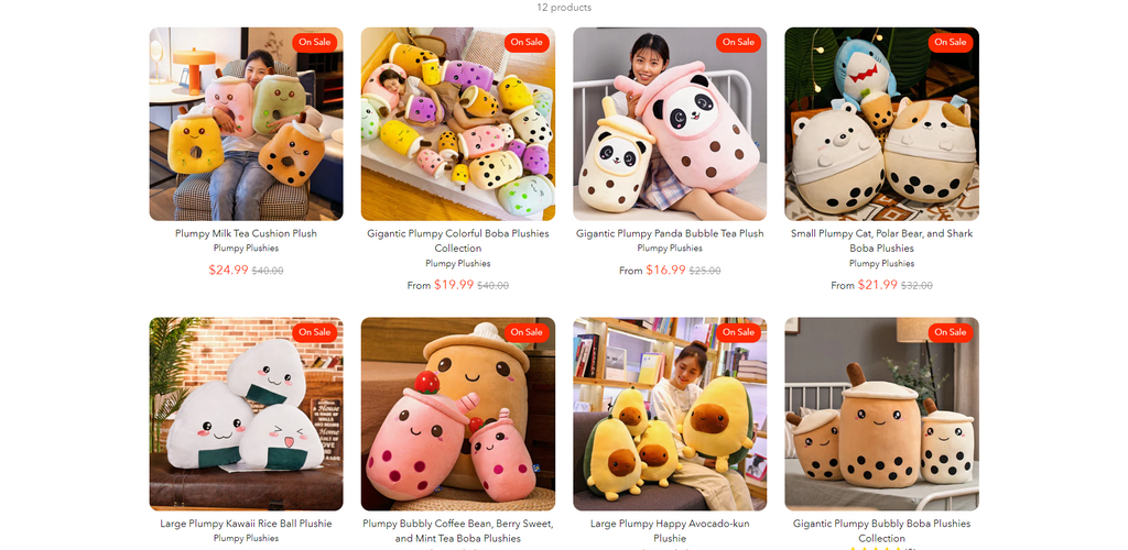 US-based Shopify store selling cute stuffed toys