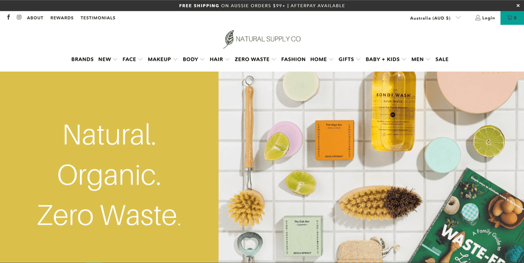 Natural Supply Co homepage