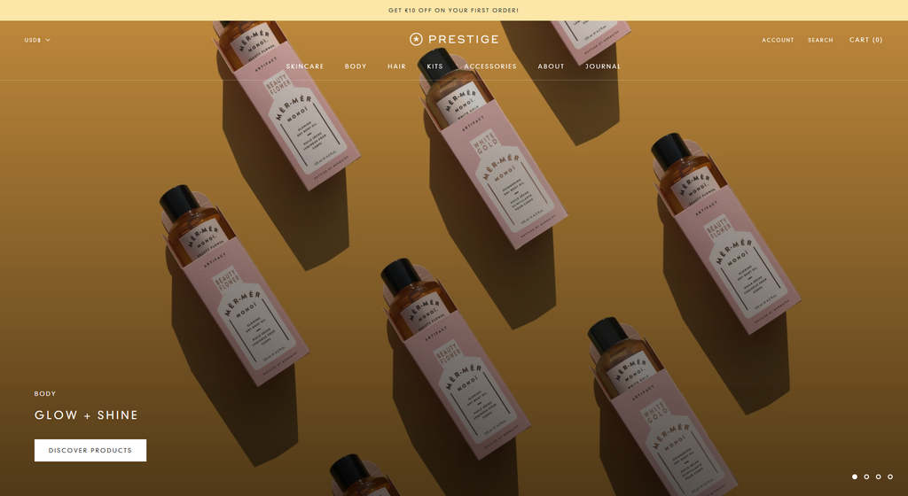 The Vogue Style of Shopify Prestige theme