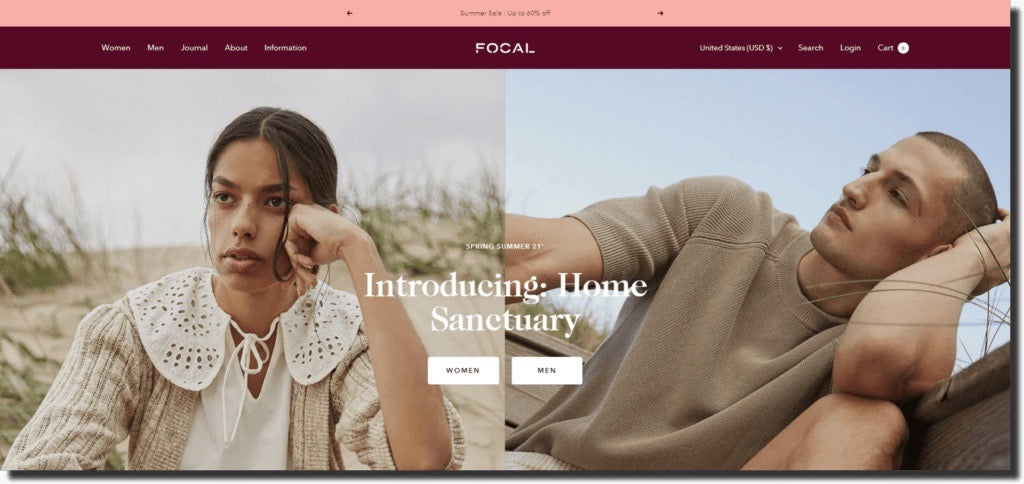 Shopify Focal theme