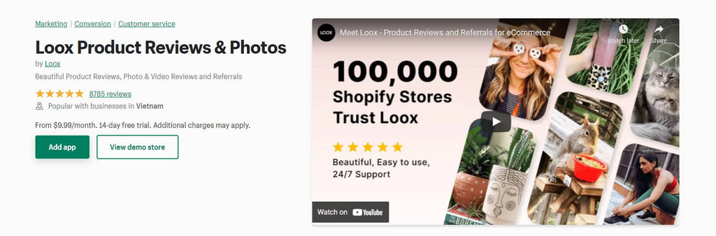 Loox Product Reviews & Photos app
