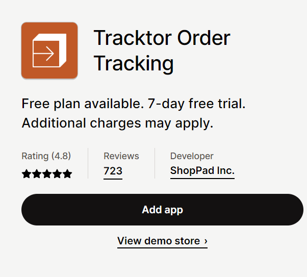 Tracktor Shopify App