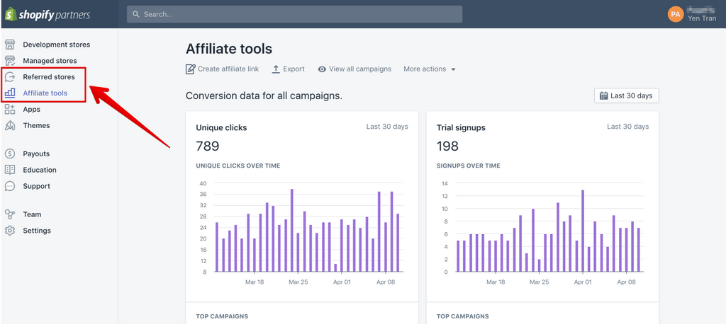 Shopify-affiliate-dashboard