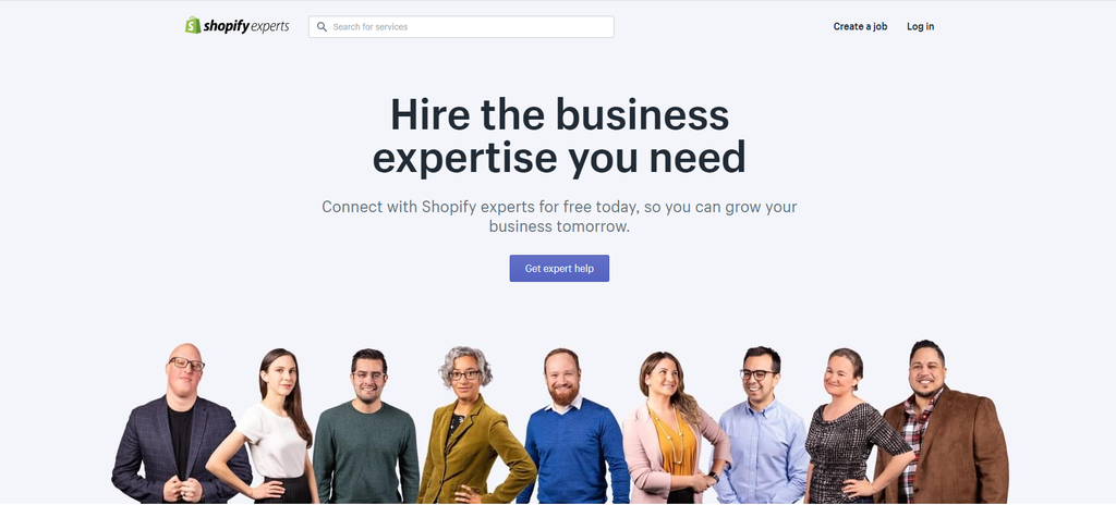 Contact experts on the Shopify Experts directory