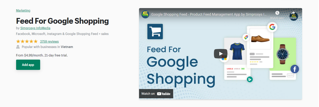 Feed for Google Shopping