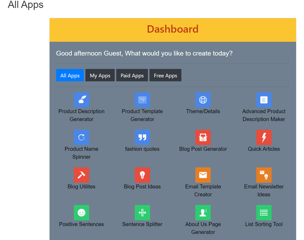 ItemScribe dashboard