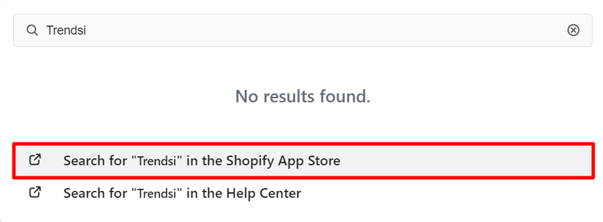 Search Trendsi in the Shopify App Store