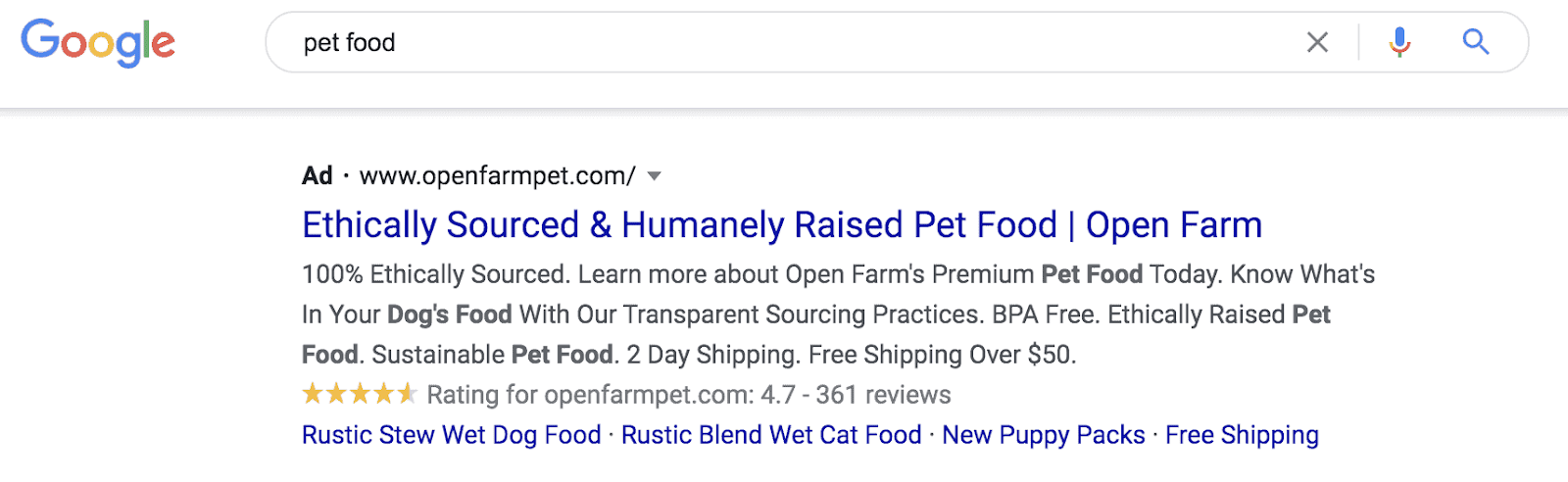 pet food ads