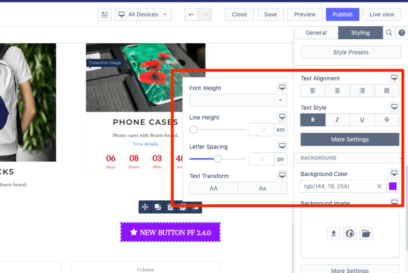 Improved element parameter ordering and grouping