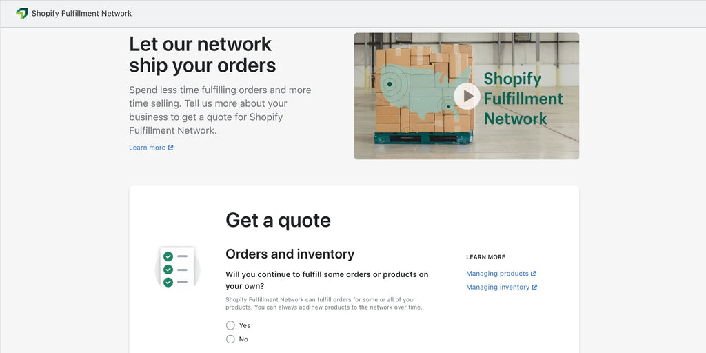 Shopify Fulfillment Network
