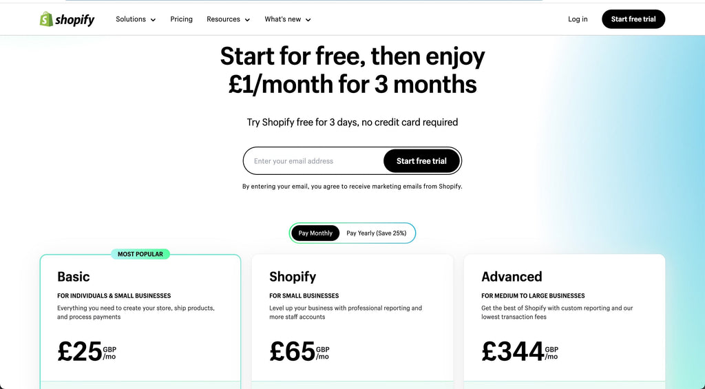 £1 per month for 3 month