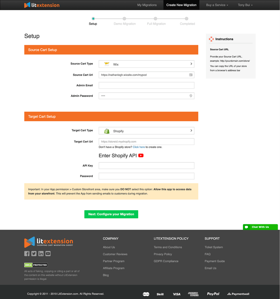 litextension migration dashboard