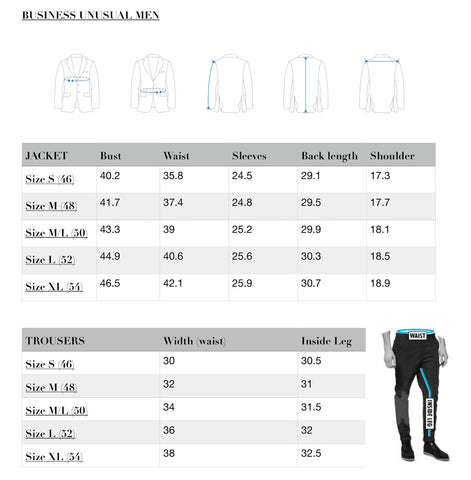 Size Chart Emeka Suits