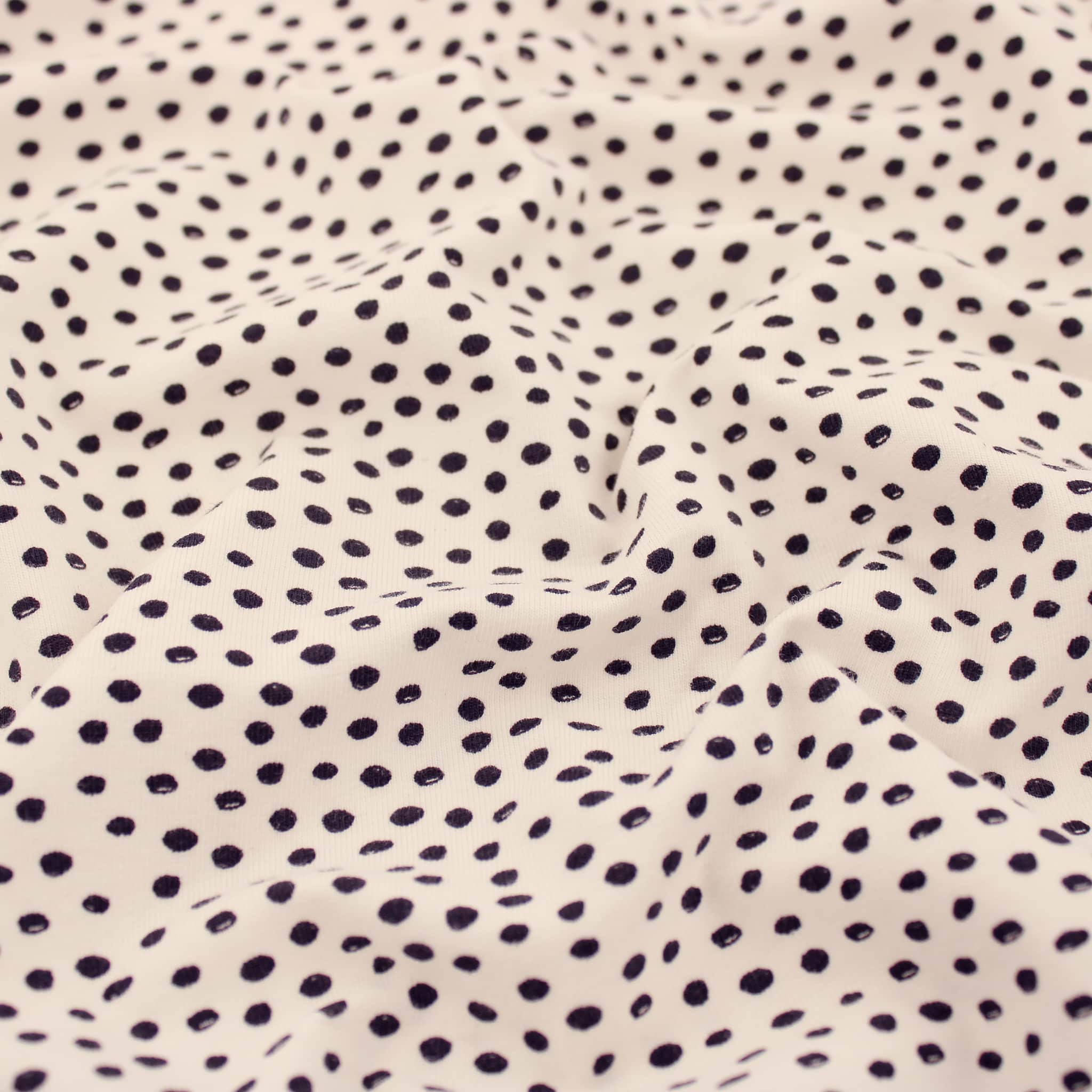 Black Spots and Dots Cotton Jersey - White – Lullabee Fabrics