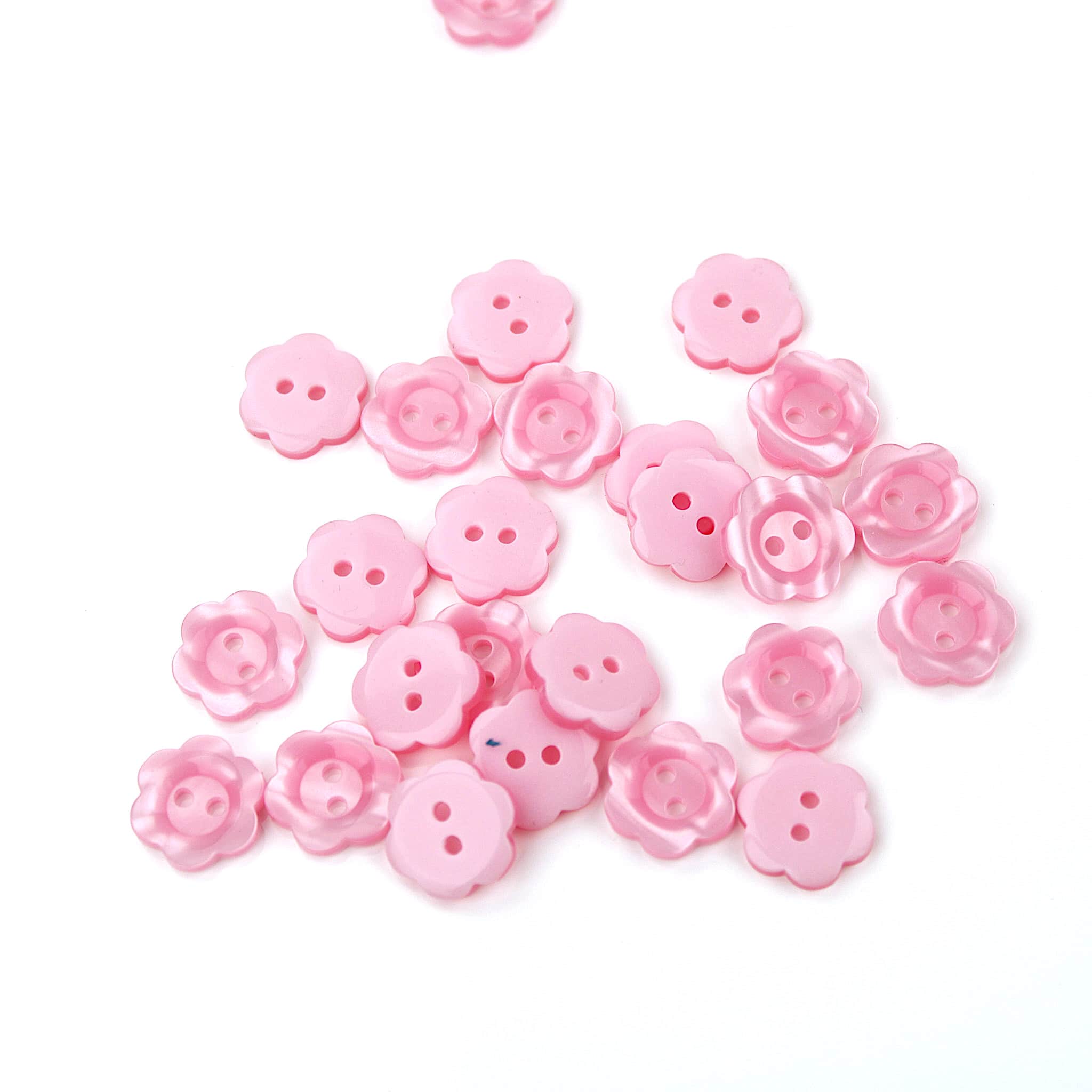 Elsie 2 hole Flower Button - Pink – Lullabee Fabrics