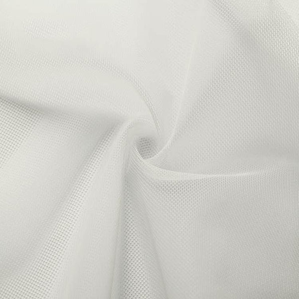 Off White Stretch Power Mesh Fabric by the Yard, Soft Sheer Drape