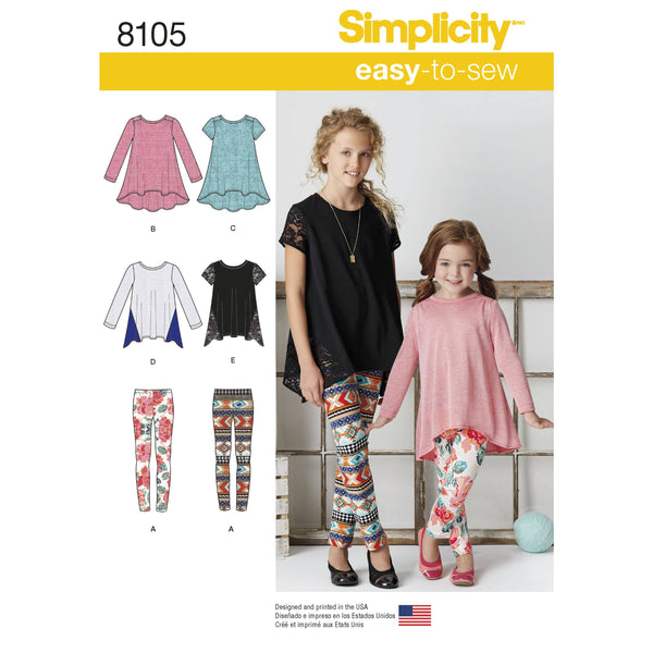 Simplicity Pattern S8998 Children's Easy-to-sew Sportswear Dress Top Pants  for sale online