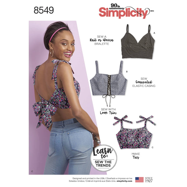 Simplicity 8560 Sports Bra Sewing Pattern Sizes 30a - 44g All Cup