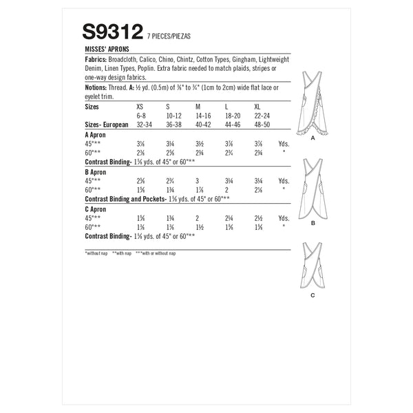 S9365, Simplicity Sewing Pattern Quilted Kitchen Accessories