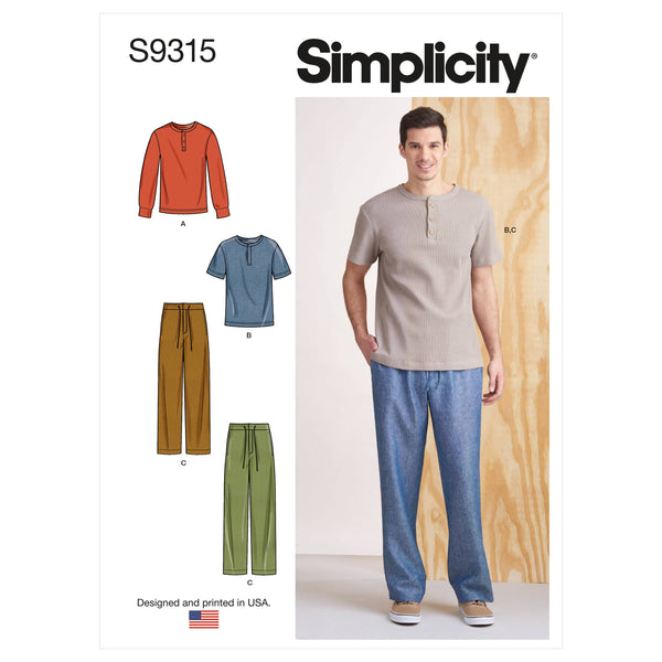 S9338, Simplicity Sewing Pattern Men's Pull-On Pants or Shorts