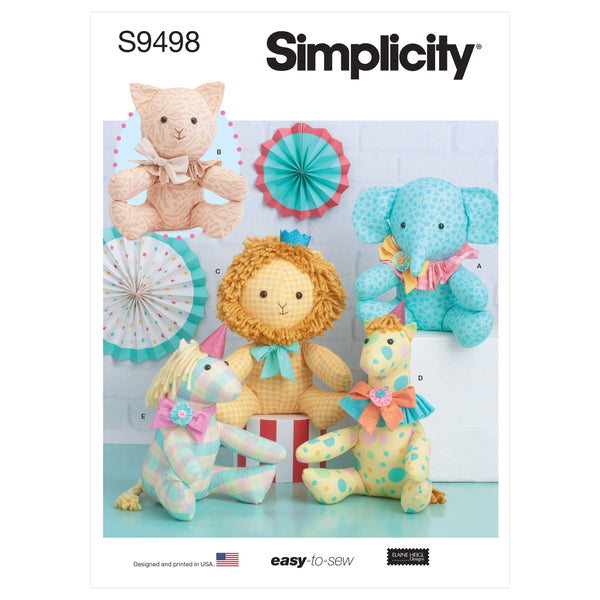 Simplicity US8044OS Children's Stuffed Animal Toy Sewing Pattern One Size  for sale online