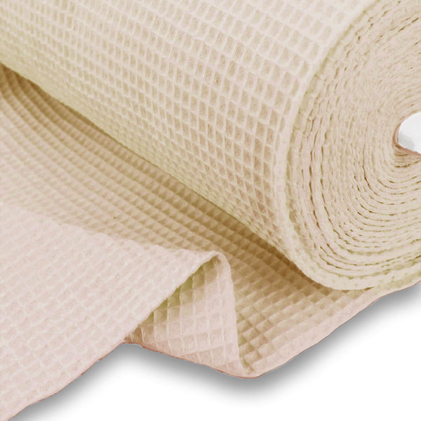 HomeBuy Cotton Waffle Pique Honeycombe Fabric Material - 150Cm Wide (Ecru  Cream) : : Home