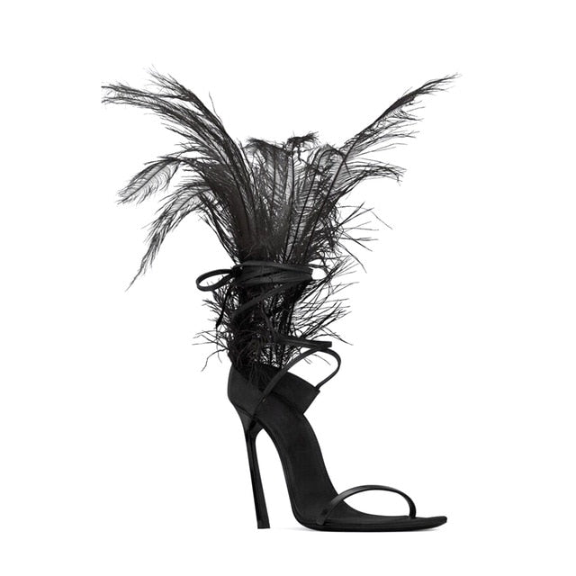 feather stilettos