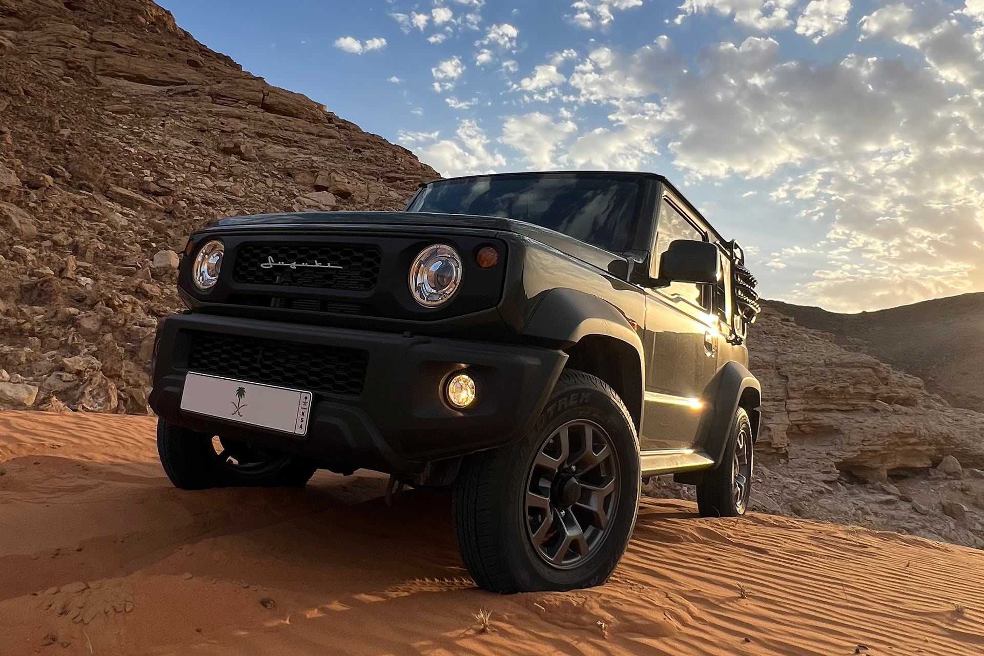 Suzuki Jimny with JimnyStyle Retro Grille and Suzuki Vintage Grille Badge Street Track Life