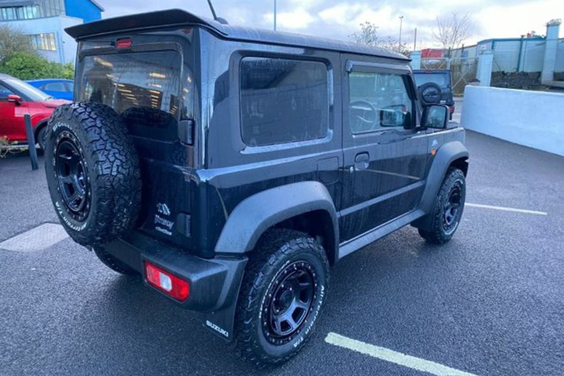 Suzuki Jimny (2018+) with XTREME-J XJ07 16x6.0J-5 5x139.7PCD Wheels BF Goodrich KO2 tyres and standard suspension from Cassidy Motors.