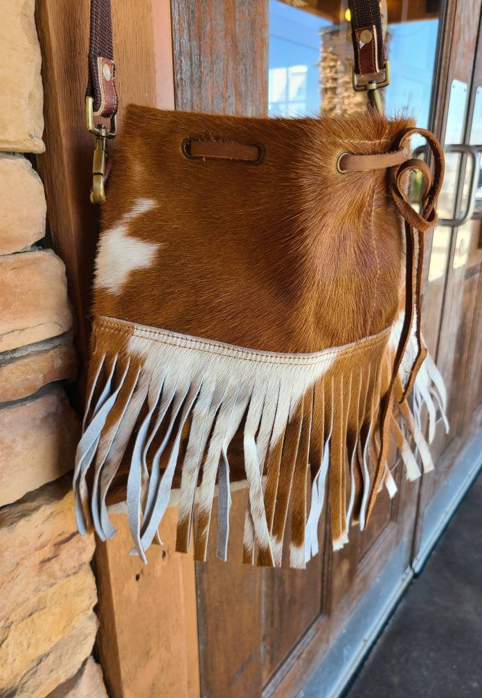 Cowhide Leather Bag With Fringe, Cowhide Tote, Hair On Cowhide Purse ...