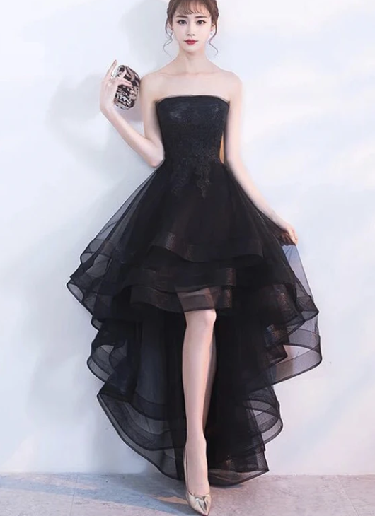 Black tulle lace high low prom dress party dress cg11464 – classygown
