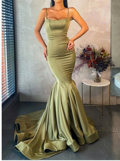 Square Neckline Olive Green Prom Dresses With Mermaid Skirt Cg15780 Classygown 4752