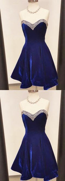 royal blue velvet dress short