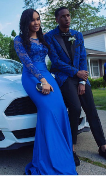 royal blue prom dress and tux